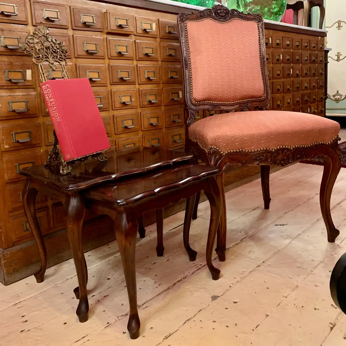 Antique Oak Nesting Side Tables - Sold 1