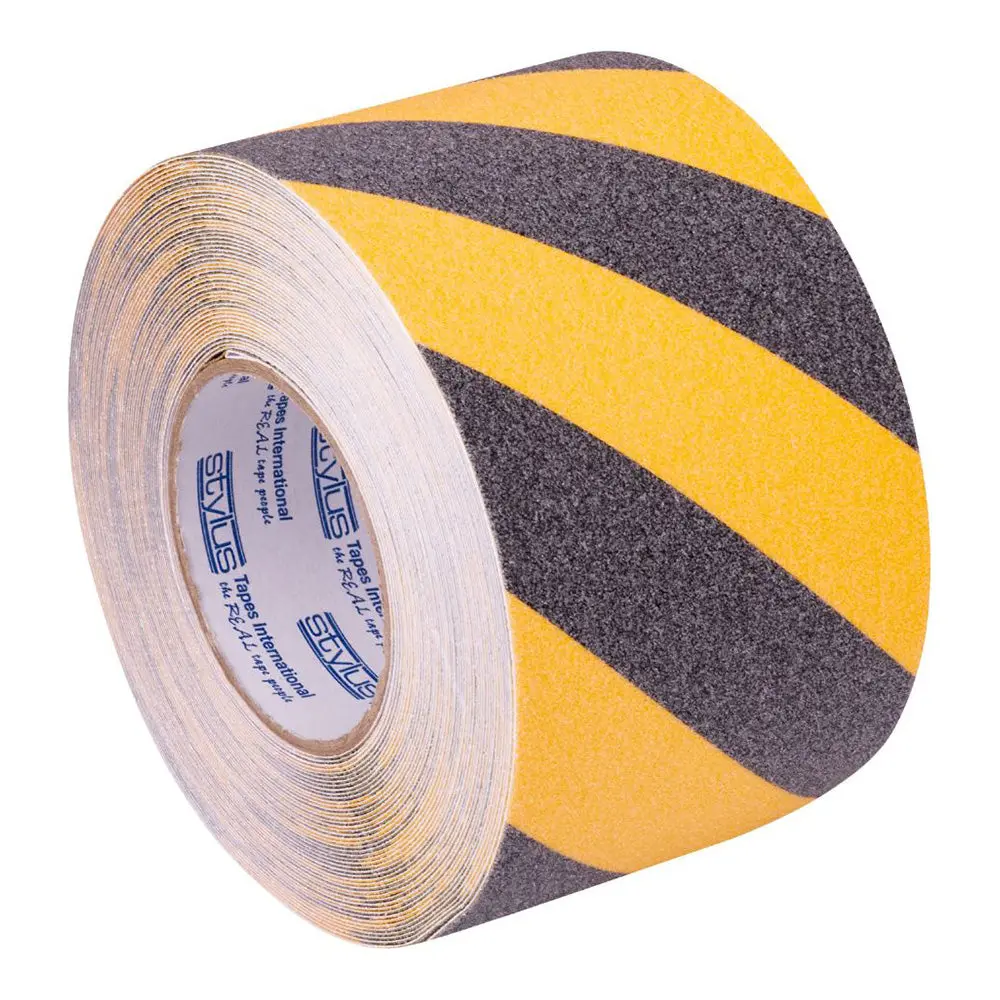 Stylus Anti-Slip Tape Hazard 100Mm X 18.2M Black/Yellow Non-Skid Safety Antislip 1
