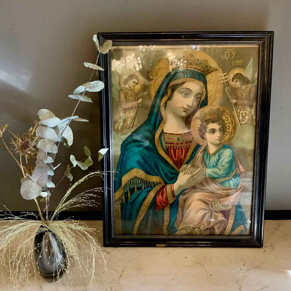 Vintage Painting Of Madonna And Child 1