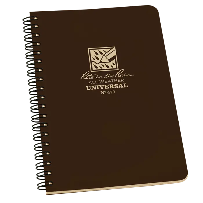 Rite-In-The-Rain - #473 Spiral Notebook, Universal Pattern, Brown, Box Of 12 1