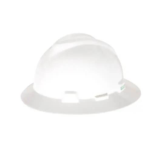 Msa V-Gard Slotted Full-Brim Hat, W/Fas-Trac Iii Suspension 2