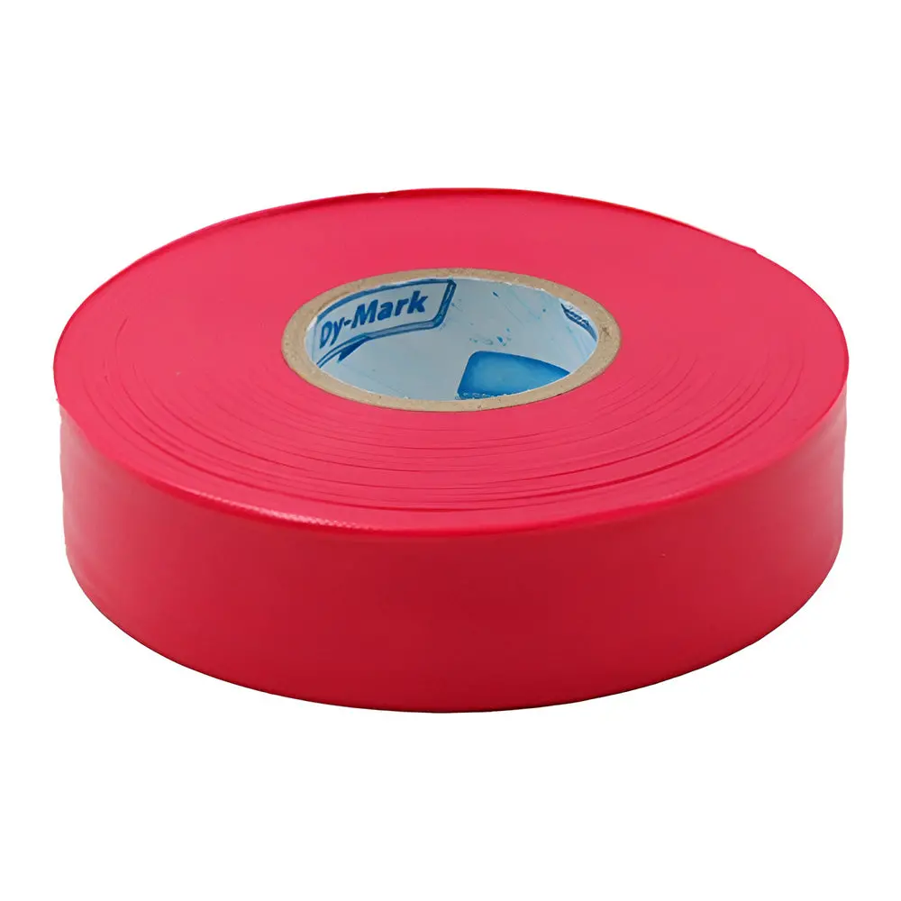 Dymark Survey Tape 25Mm X 100M Fluro Red Roll Flagging Marking Surveying 1