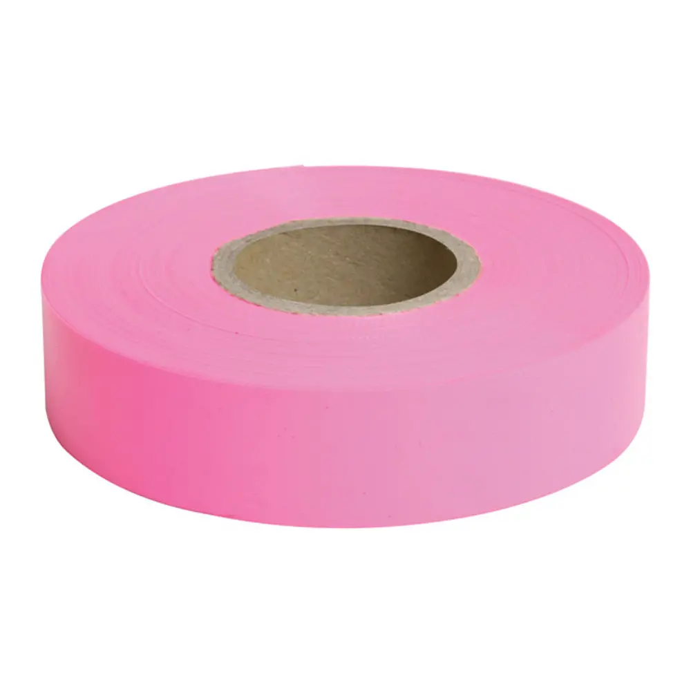 Dymark Survey Tape 25Mm X 100M Fluro Pink Roll Flagging Marking Surveying 1