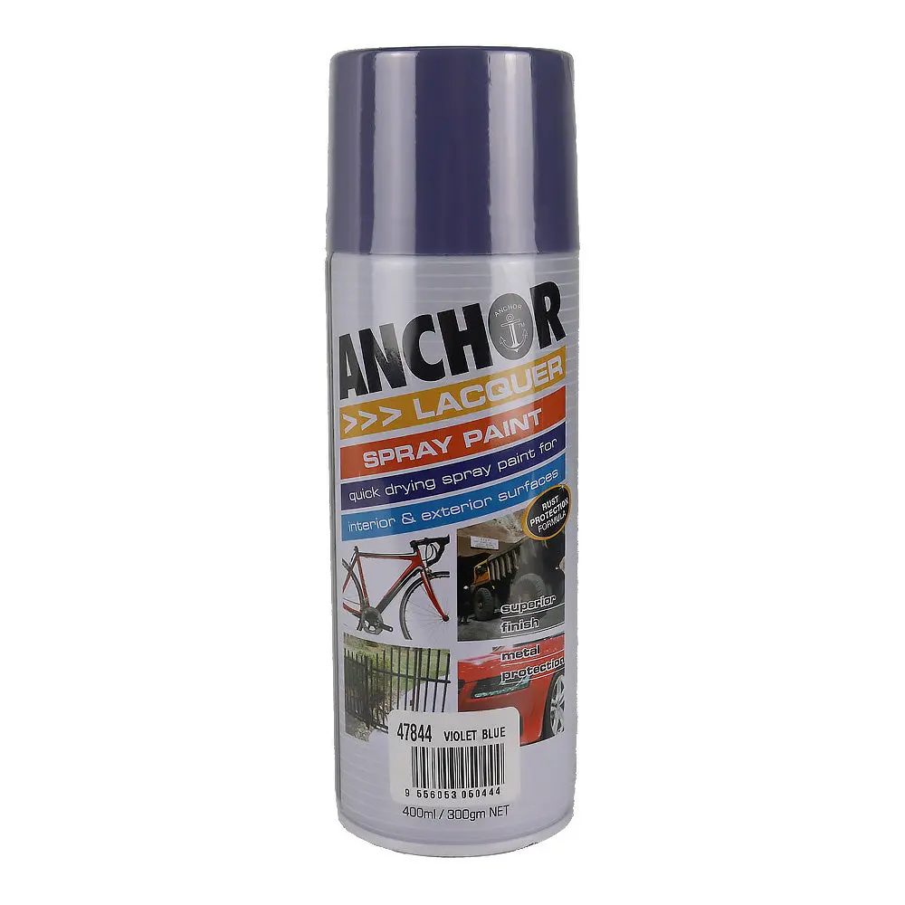 Anchor Lacquer Spray Paint Violet Blue 300Gm Aerosol Quick Drying 1