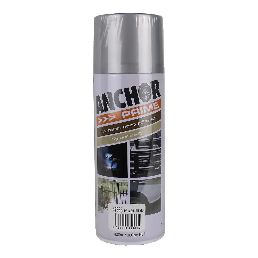 Anchor Prime Lacquer Primer Silver 300Gm Adhesion Corrosion Protection Metal Wood 1