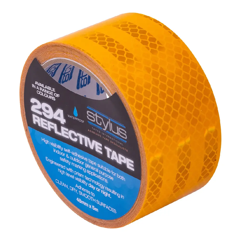 Stylus 294 Reflective Tape 48Mm X 5M Yellow Waterproof High Visibility 1