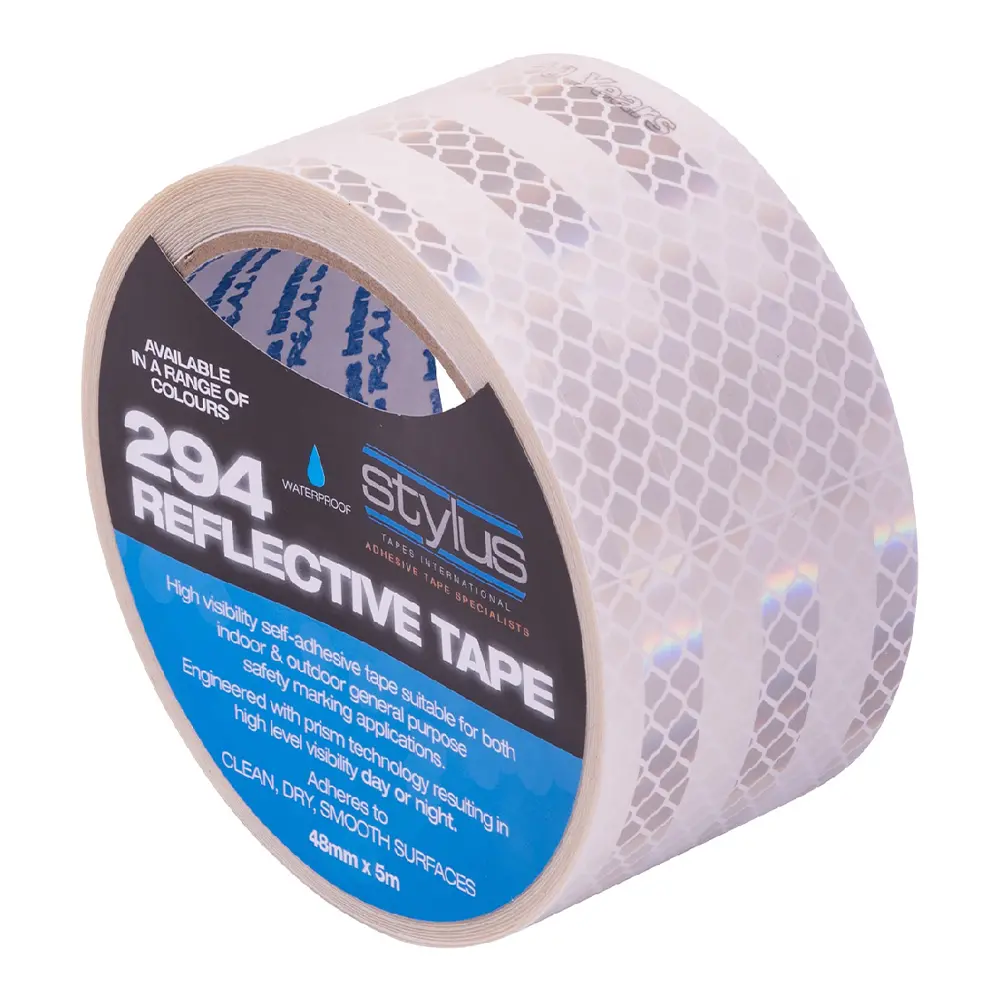Stylus 294 Reflective Tape 48Mm X 5M White Waterproof High Visibility 1
