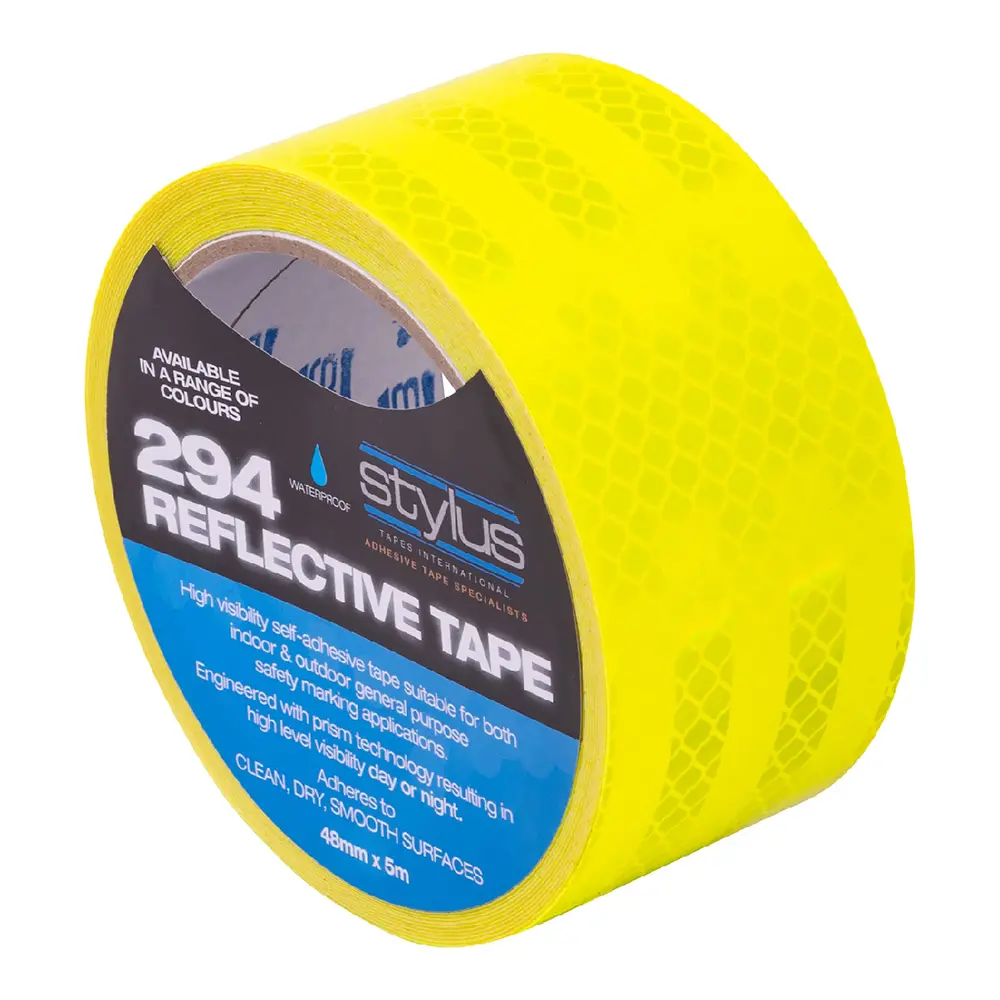 Stylus 294 Reflective Tape 48Mm X 5M Fluoro Yellow Green Waterproof High Visibility 1