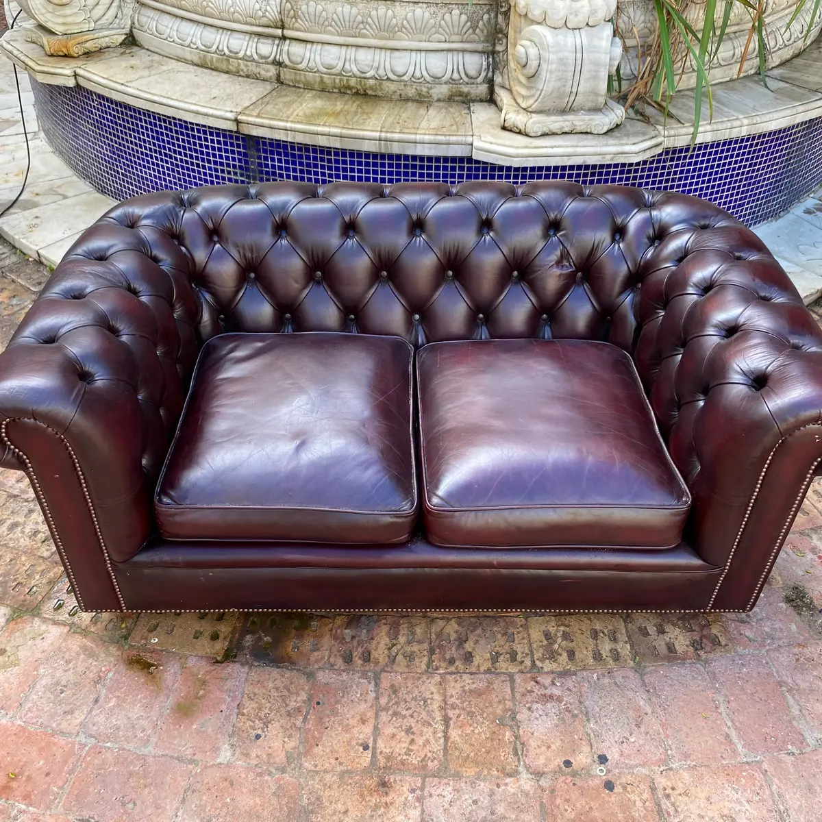 Gorgeous Dark Leather Chesterfield - Sold 2