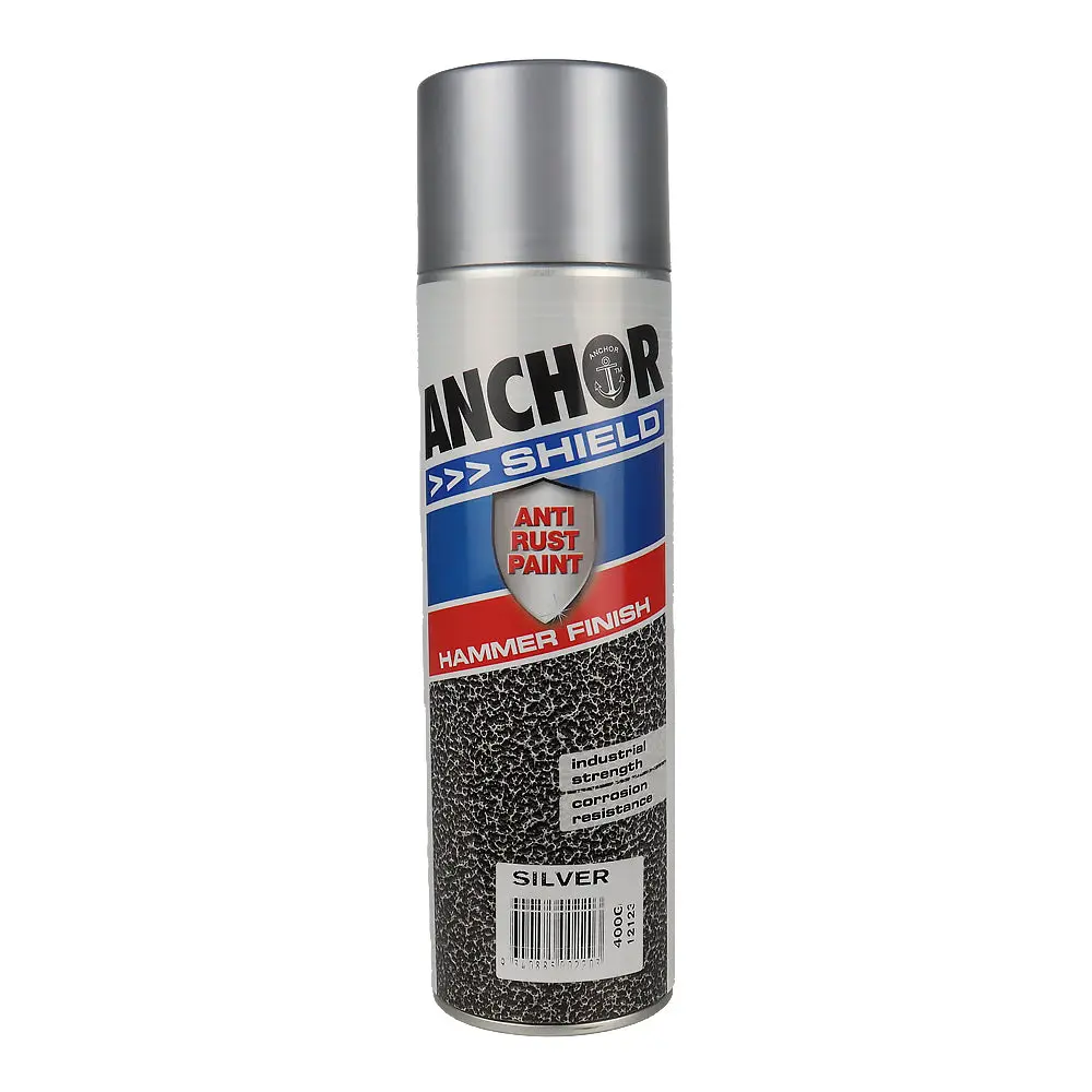 Anchor Shield Hammer Finish Silver 400Gm Protective Enamel Paint Industrial 1