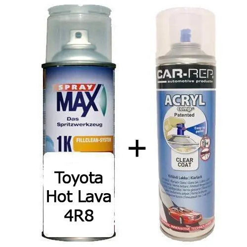 Auto Touch Up Paint For Toyota 4R8 Inferno Red Hot Lava Orange Plus 1K Clear Coat 1