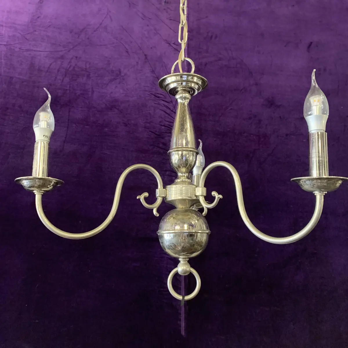 Antique Nickel Flemish Chandelier 1
