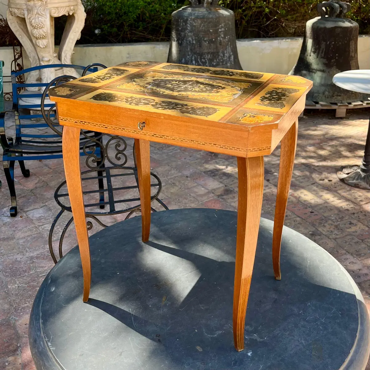 French Inlaid Sewing & Writing Table 1