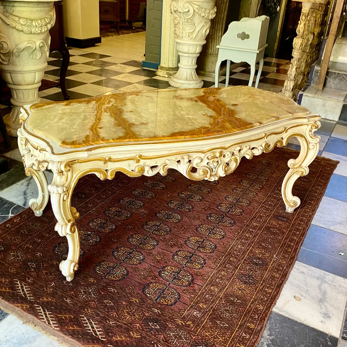 Antique Italian Gilt And Marble Top Coffee Table - Sold 1