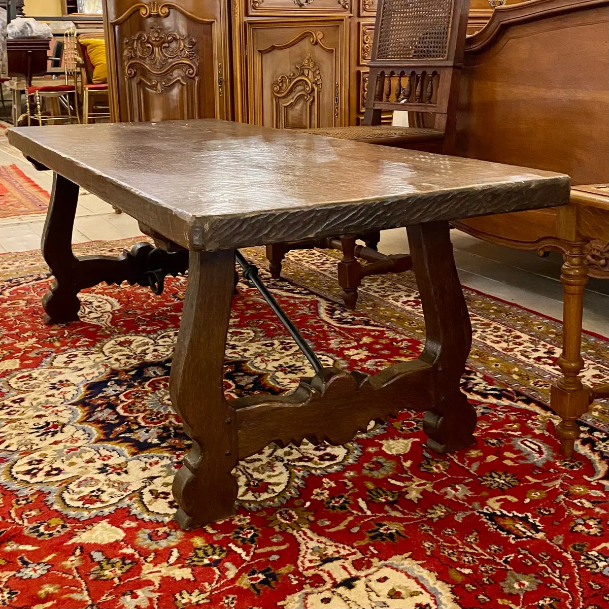 Large Antique Oak Coffee Table 1