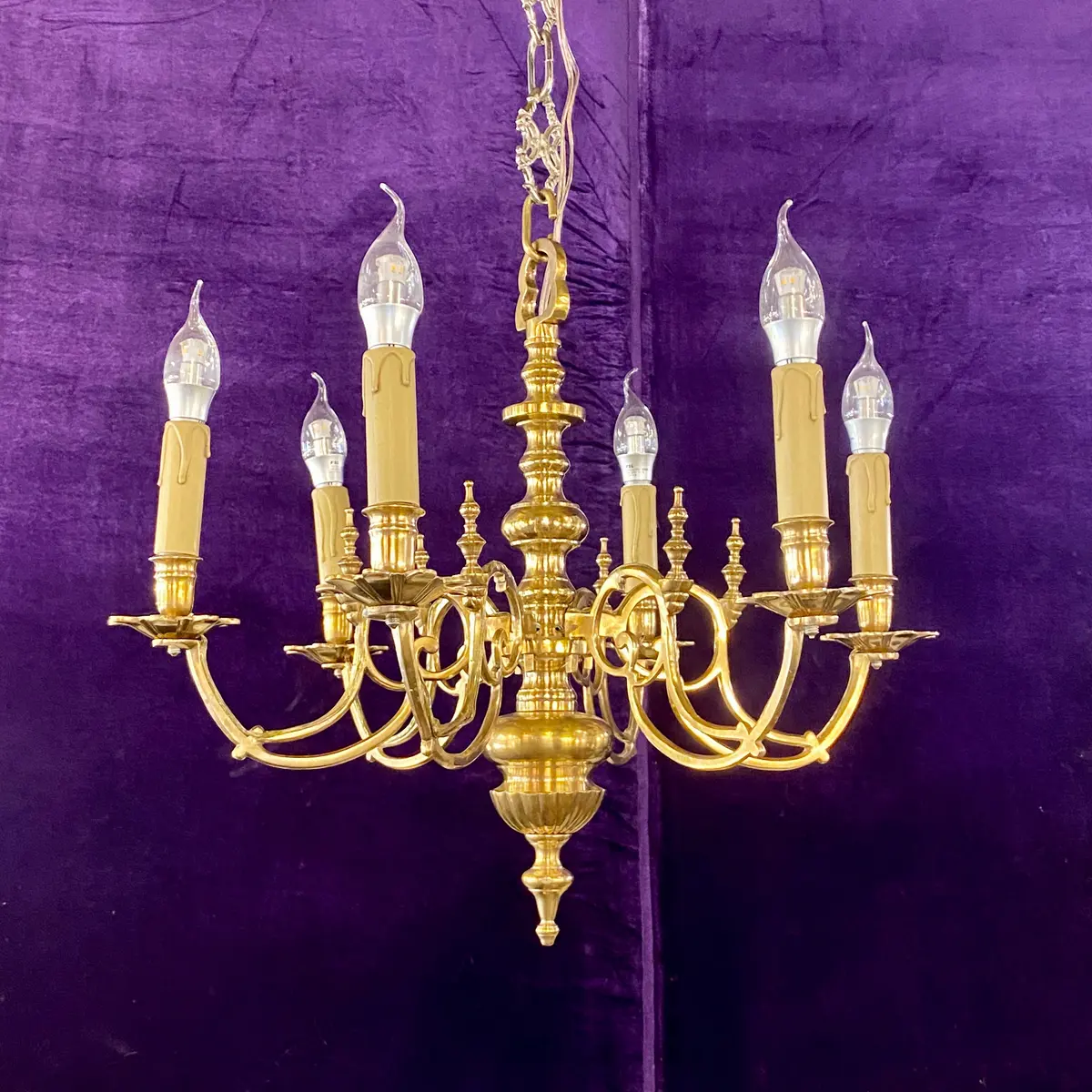 Polished Brass French Chandelier - Sold 1