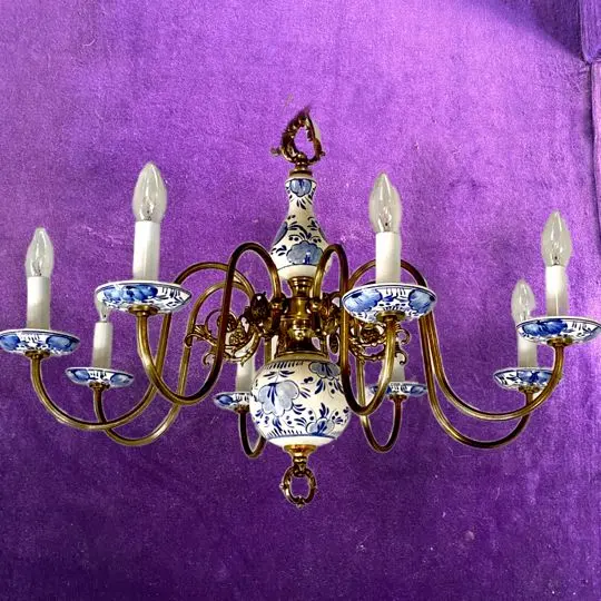 Antique Delft Porcelain Chandelier - Sold 1