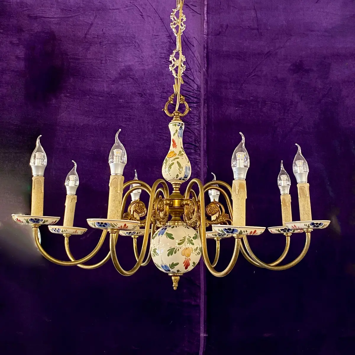 Large Antique Delft Chandelier - Sold 1