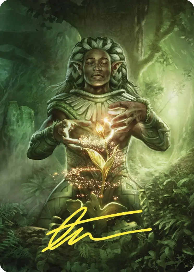 Elvish Mystic Art Card (Gold-Stamped Signature) [Commander Masters Art Series] 1