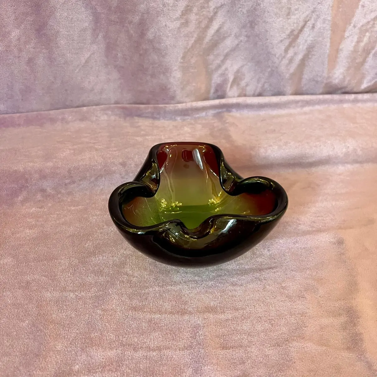 Green And Ruby Murano Ashtray - Sold 1