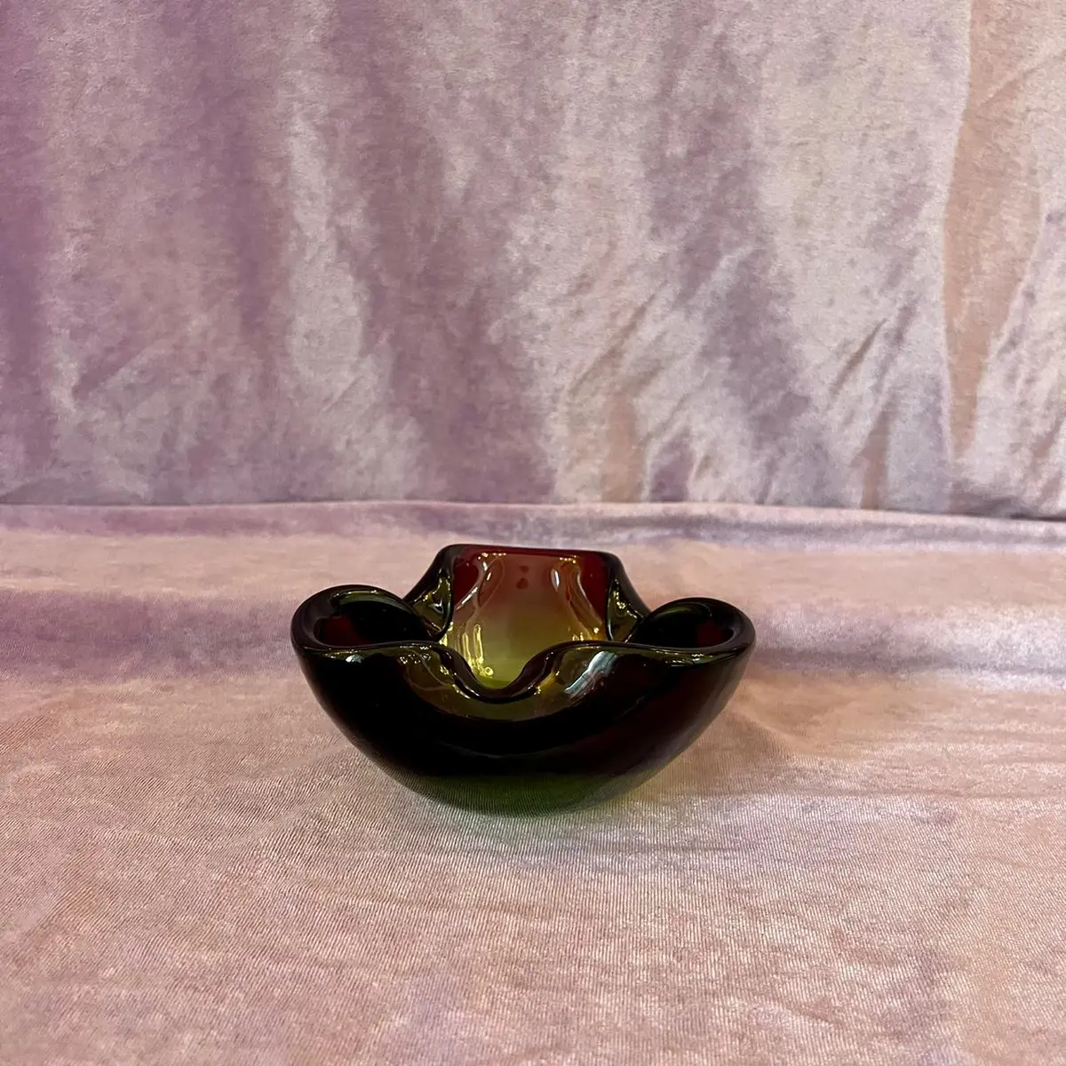 Green And Ruby Murano Ashtray - Sold 2