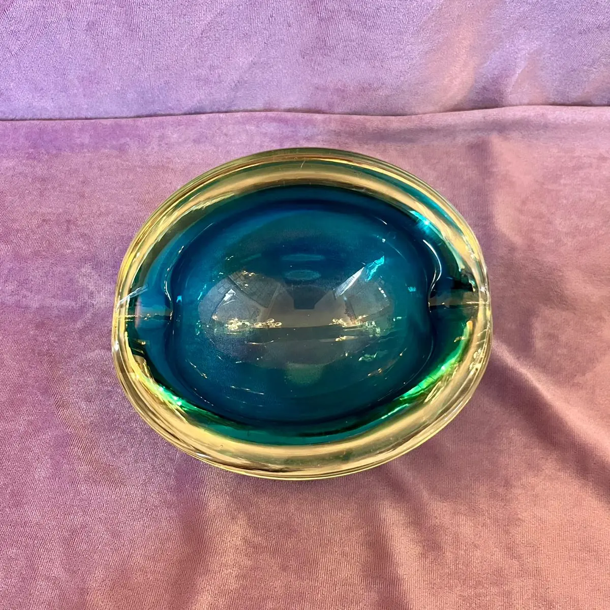 Teal Murano Ashtray 1