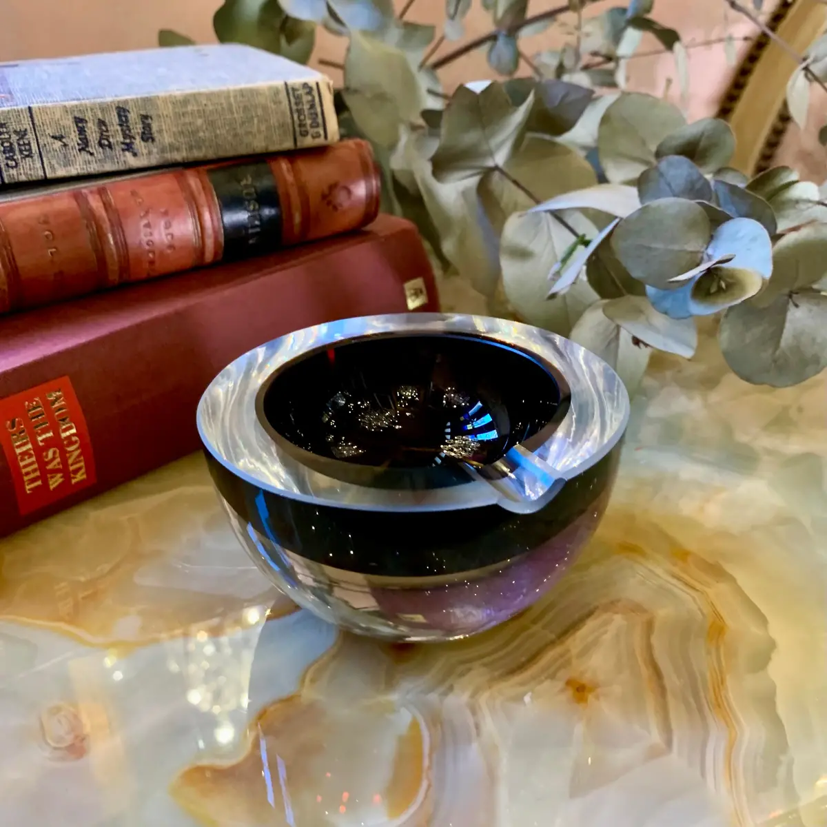 Bold Deep Plum Murano Ashtray 1