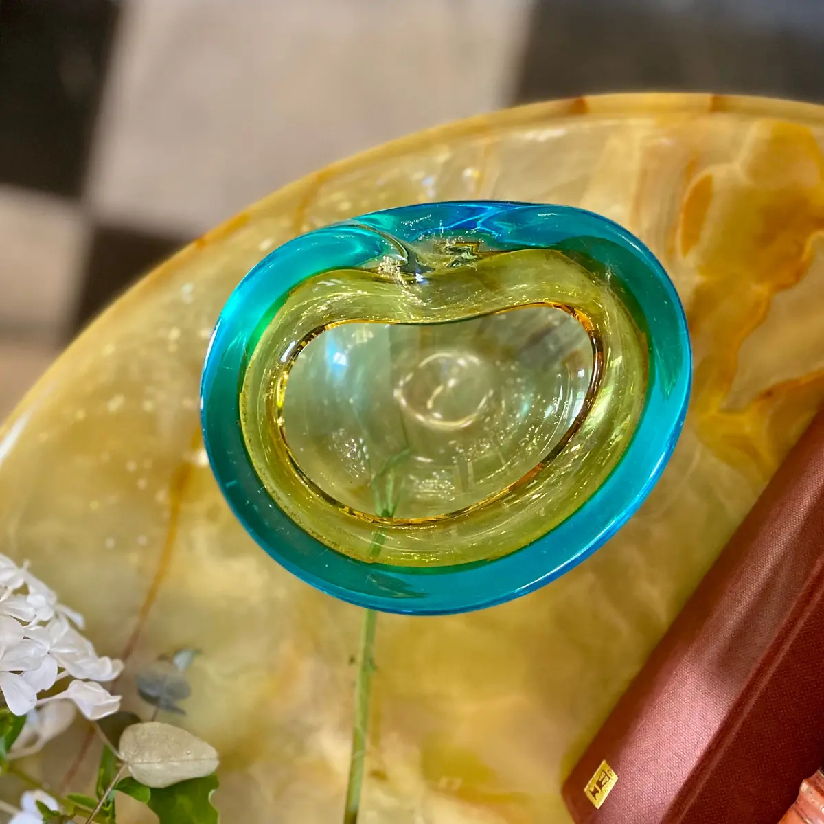 Vintage Green And Blue Ringed Murano Ashtray - Sold 2