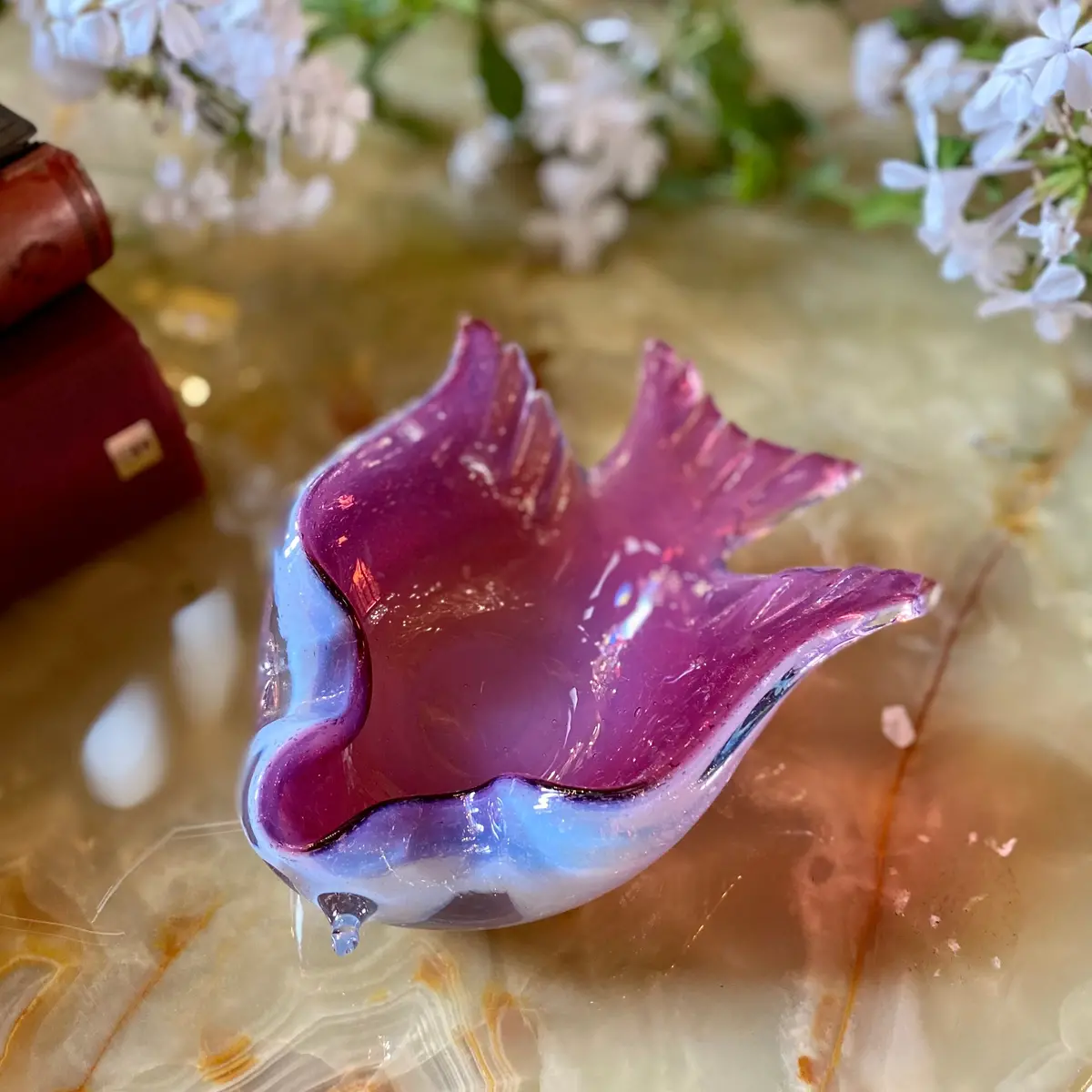 A Sweet Pink Murano Swallow Bowl 1