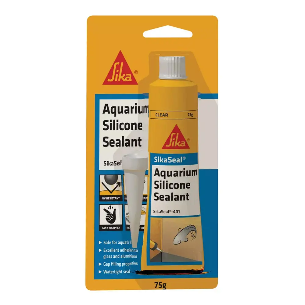 Sika Sikaseal 401 Aquarium Safe Uv Resistant Silicone Sealant 75G Tube Clear 1