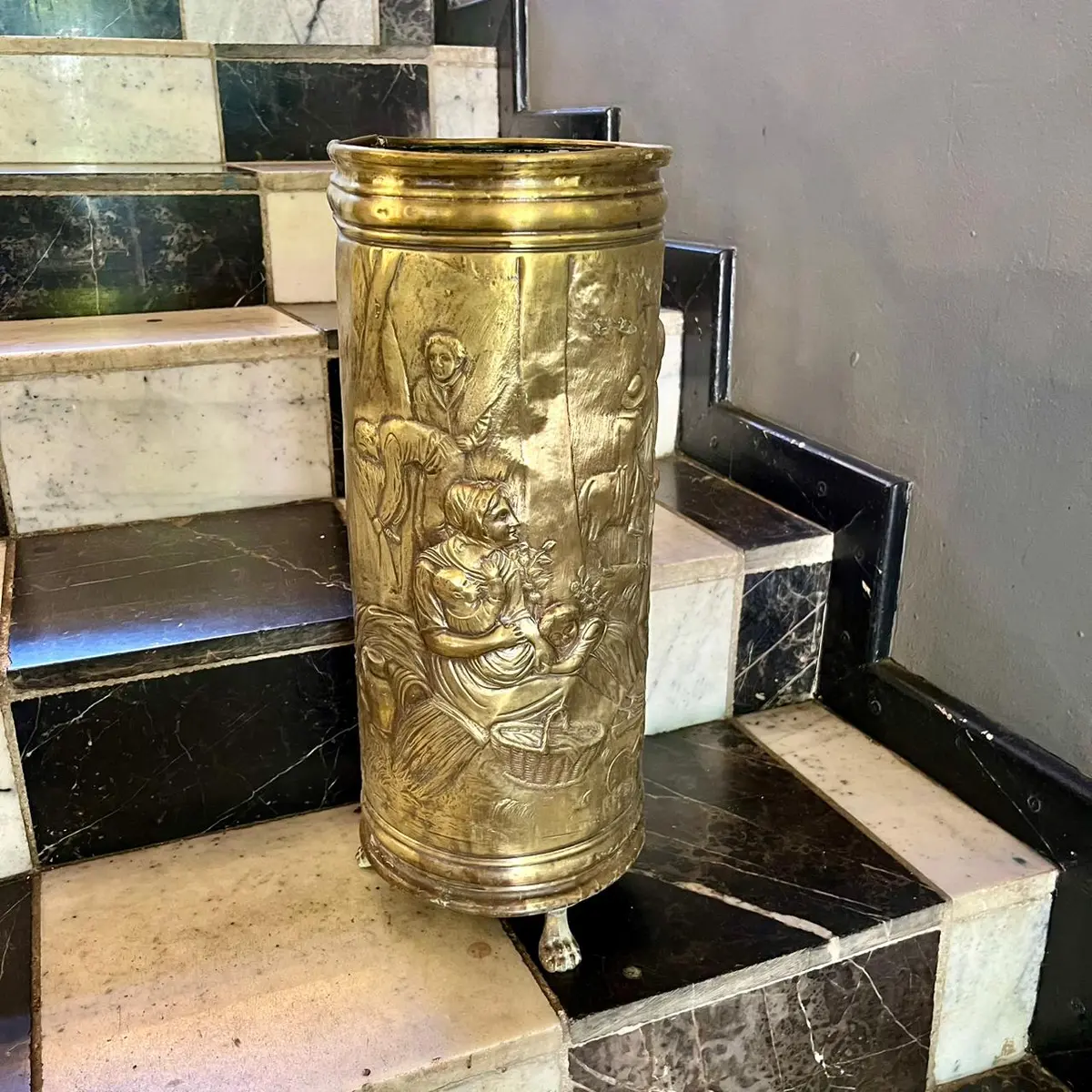 Embossed Brass Umbrella Stand 1