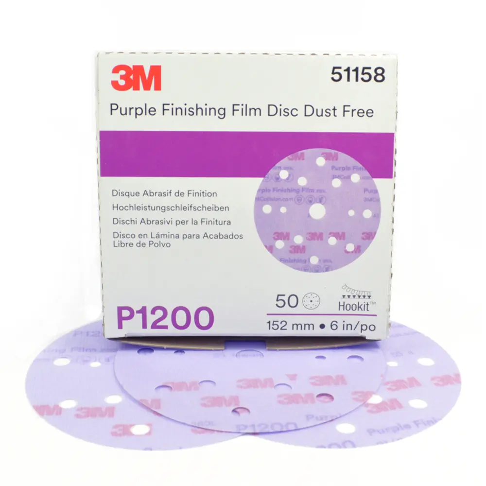 3M 51158 Purple Film Finishing Disc 15H 150Mm P1200 X 50 Pack 1