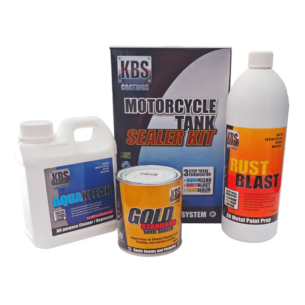 Kbs Motorcycle Fuel Tank Sealer Kit For 20L Tanks 3 Step Rust Corrosion Prevention 1