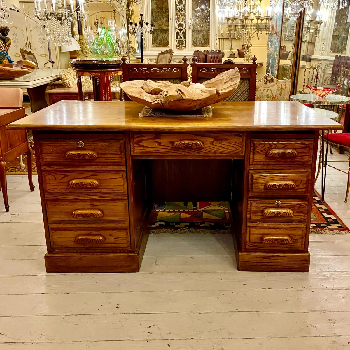 Sizable And Sturdy Antique Desk 1