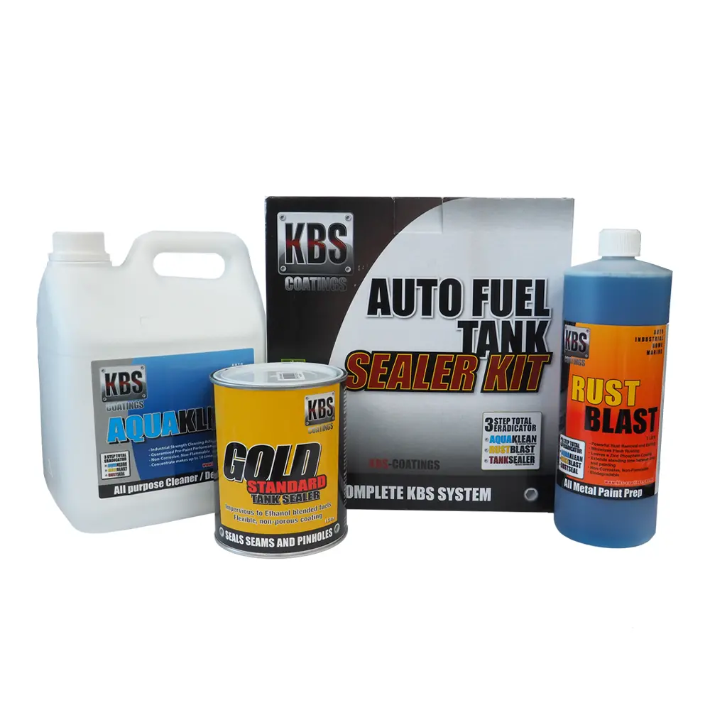 Kbs Auto Fuel Tank Sealer Kit Seals Up To 100L Tanks 3 Step Rust Corrosion Prevention 1