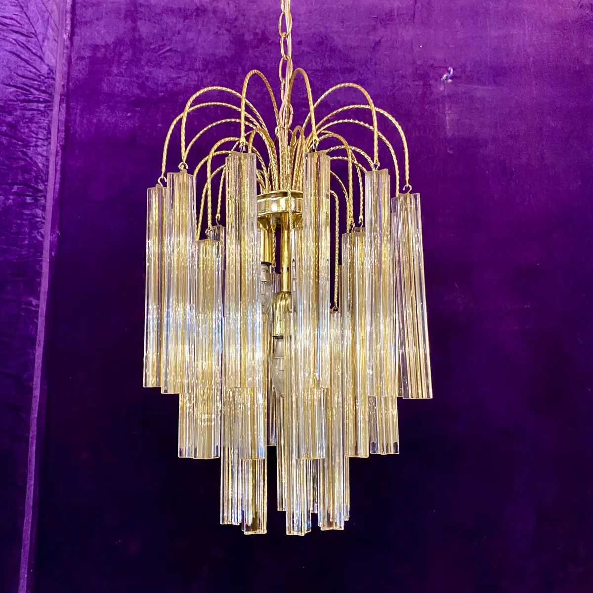 Rare Vintage Murano Glass Crystal Chandelier - Sold 1