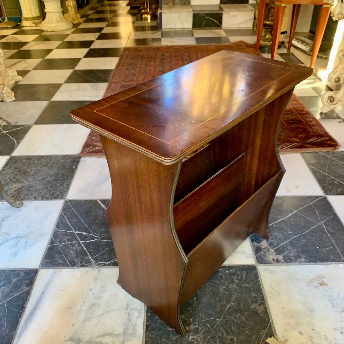 Antique Oak Magazine Stand 1