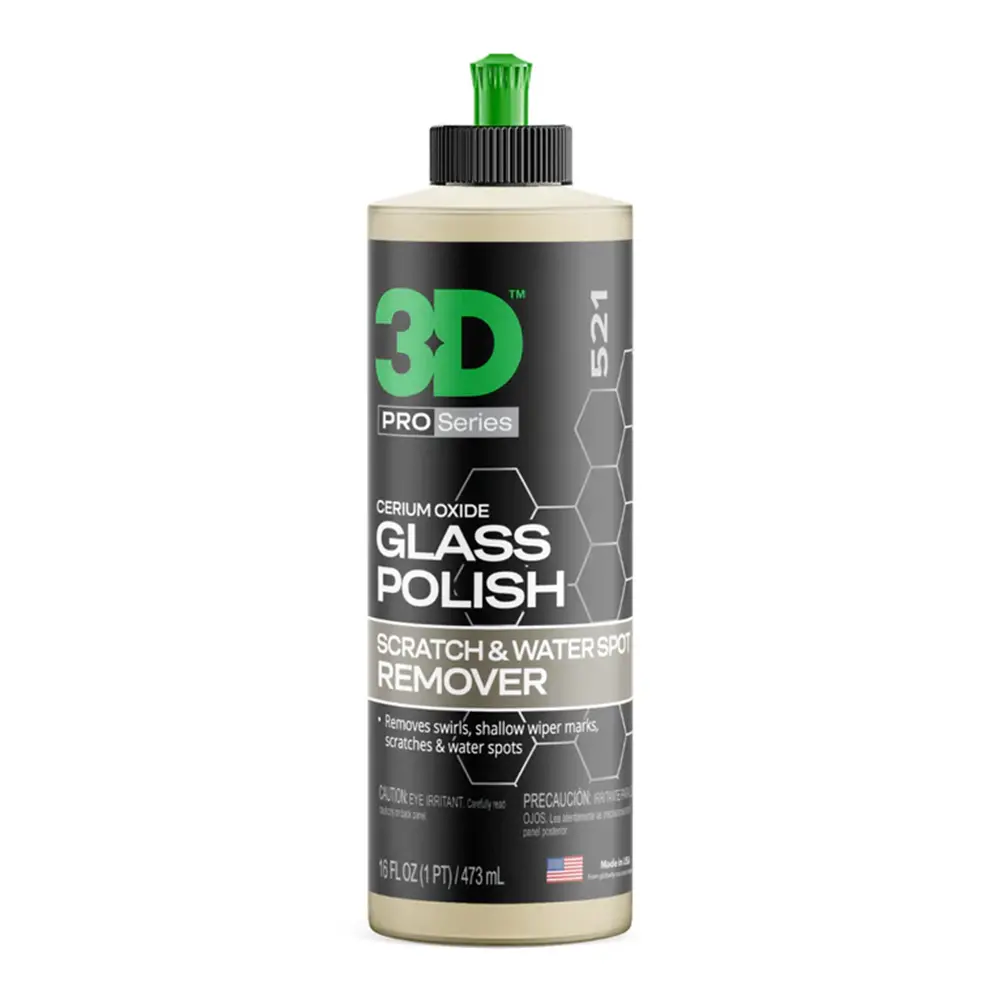 3D 521 Glass Polish 473Ml Cerium Oxide Remove Swirls Scratches & Water Spots 1