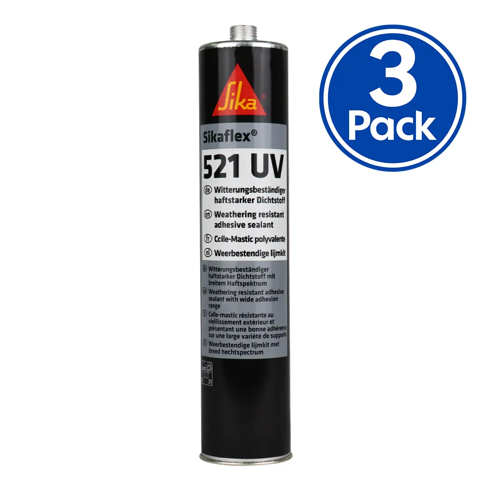 Sika Sikaflex 521 Uv Weathering Resistant Adhesive Sealant 300Ml White X 3 Pack 1
