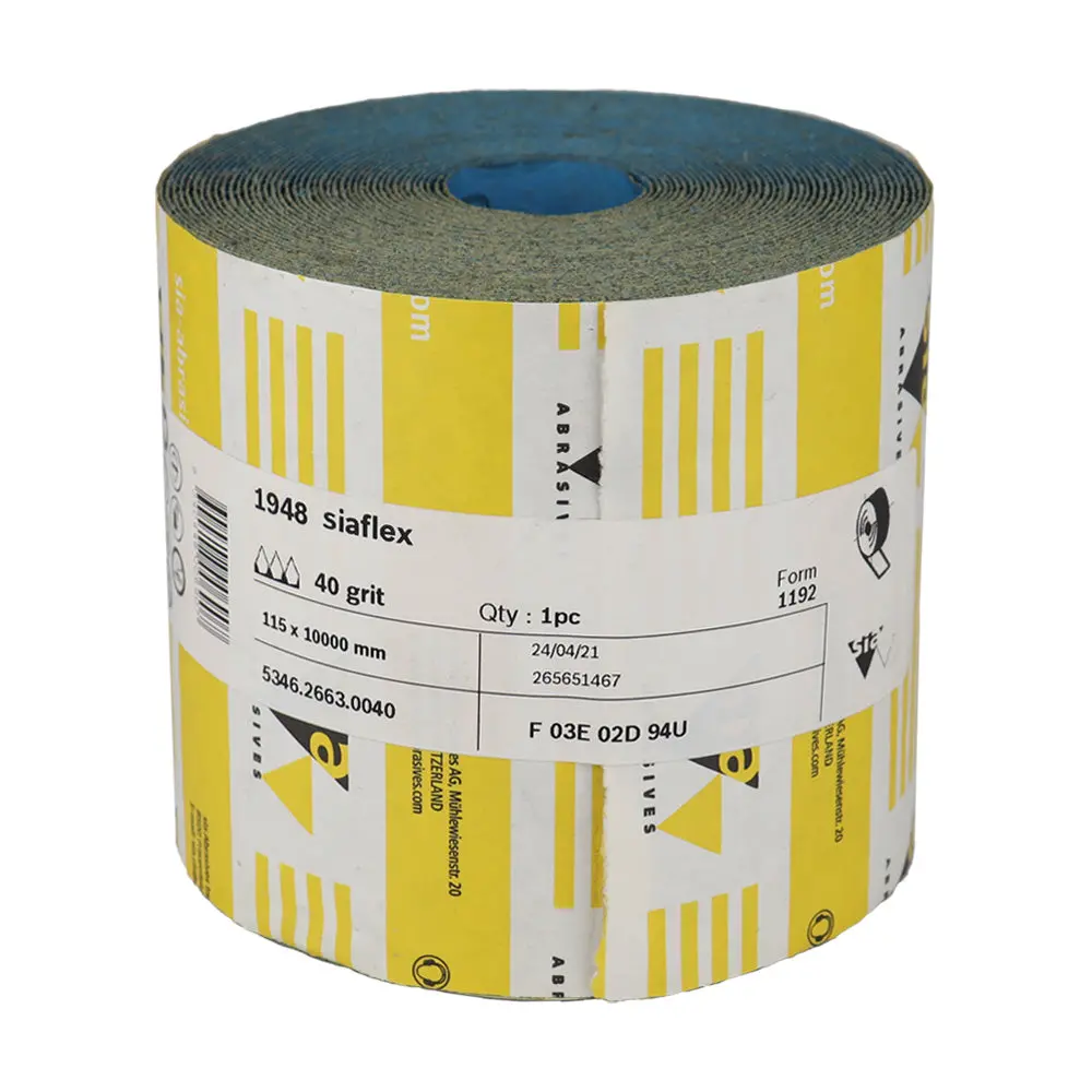 Sia 1948 Siaflex Sandpaper Roll 115Mm X 10M 40 Grit P40 Abrasive Sanding Paper 1