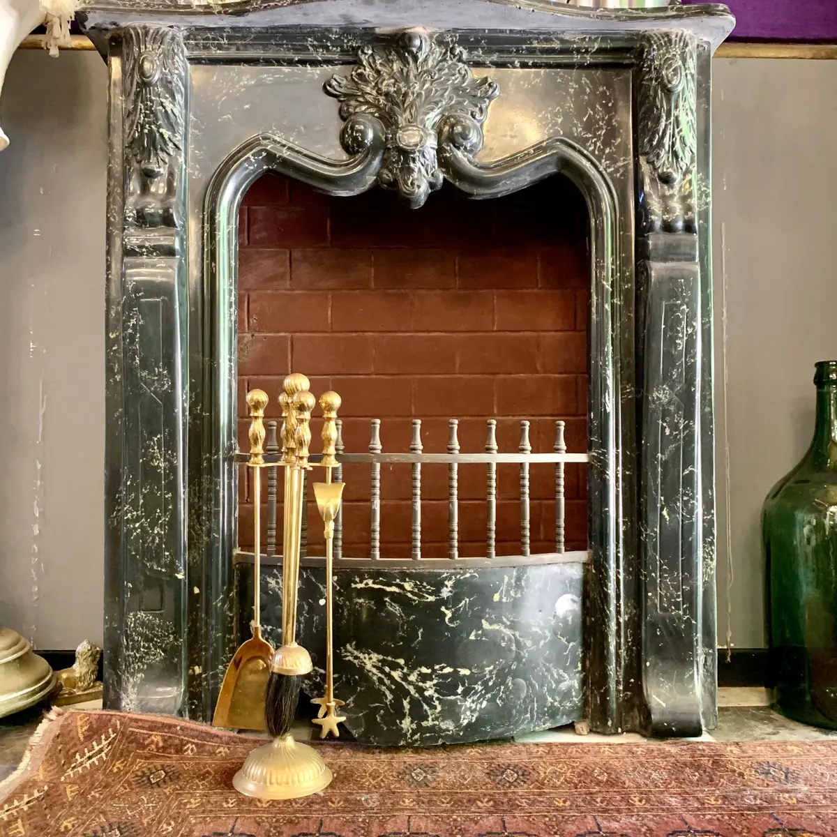 Antique Brass Fire Tool Set -Sold 1