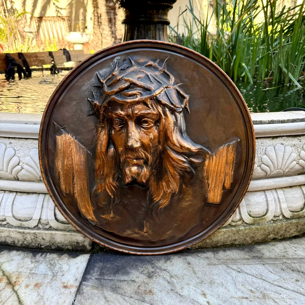 Copper Relief Plaque Of Christ, 20Th Century 1
