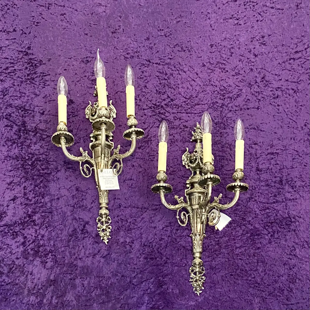 Heavy Cast Antique Nickel Plated Empire Style Sconce 1