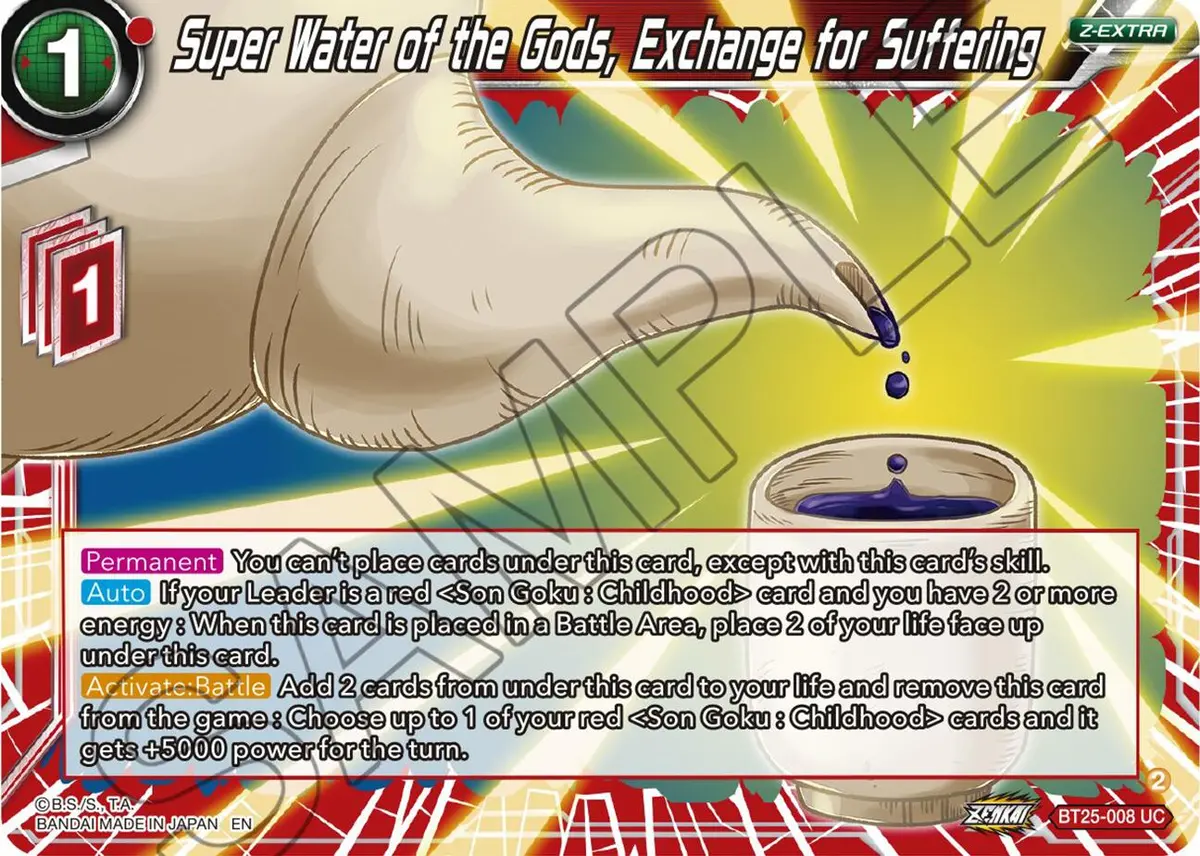 Super Water Of The Gods, Exchange For Suffering (Bt25-008) [Legend Of The Dragon Balls] 1