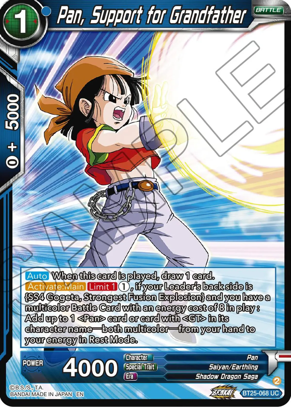 Pan, Support For Grandfather (Bt25-068 Uc) [Legend Of The Dragon Balls] 1