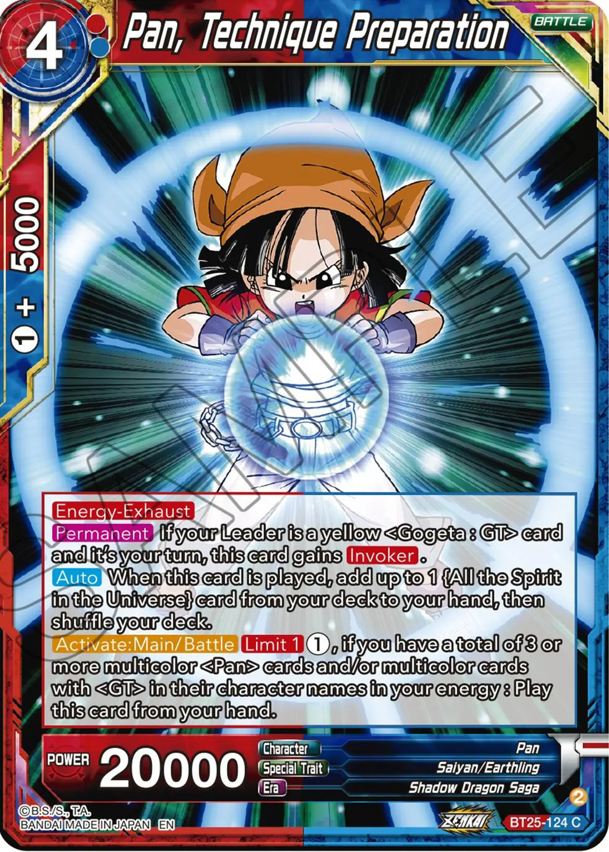 Pan, Technique Preparation (Bt25-124) [Legend Of The Dragon Balls] 1