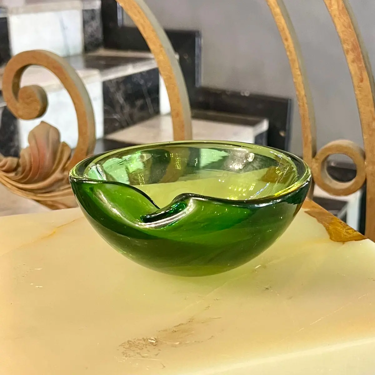 Vintage Murano Emerald Ashtray 1