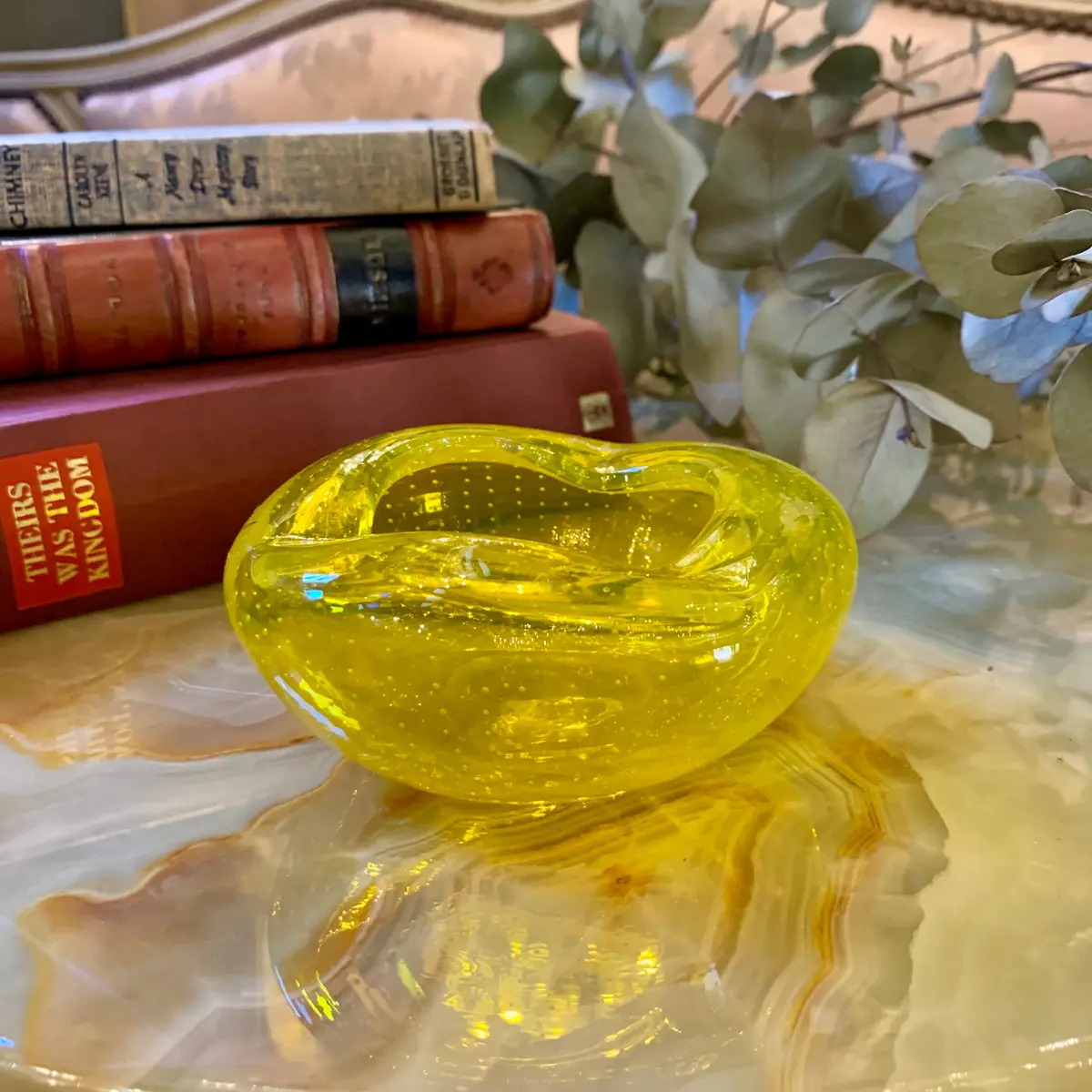Canary Yellow Murano Ashtray - Sold 1