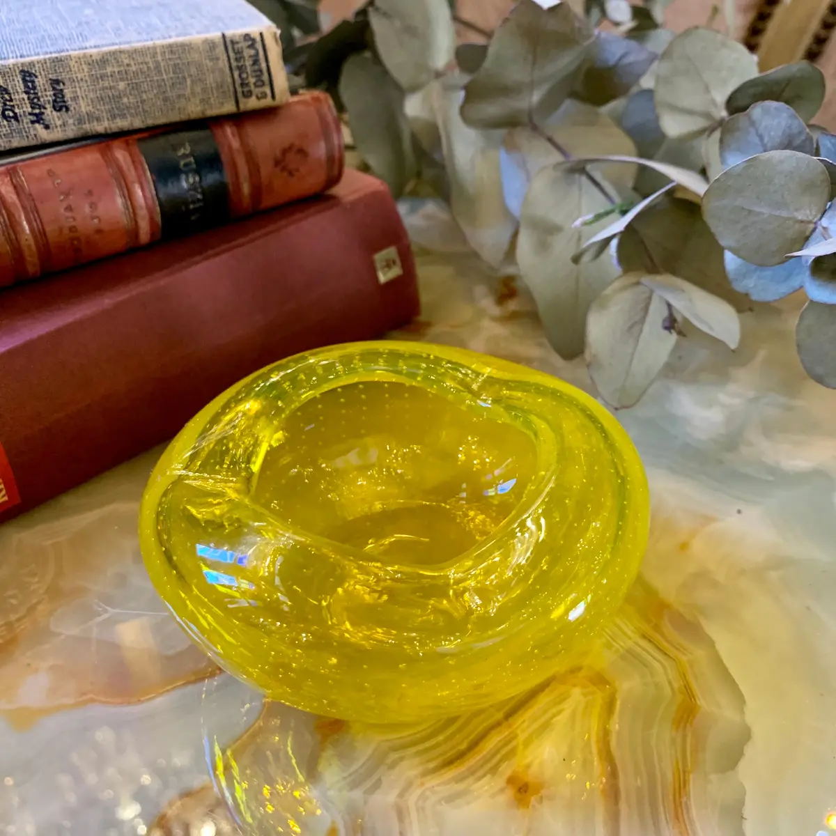 Canary Yellow Murano Ashtray - Sold 2