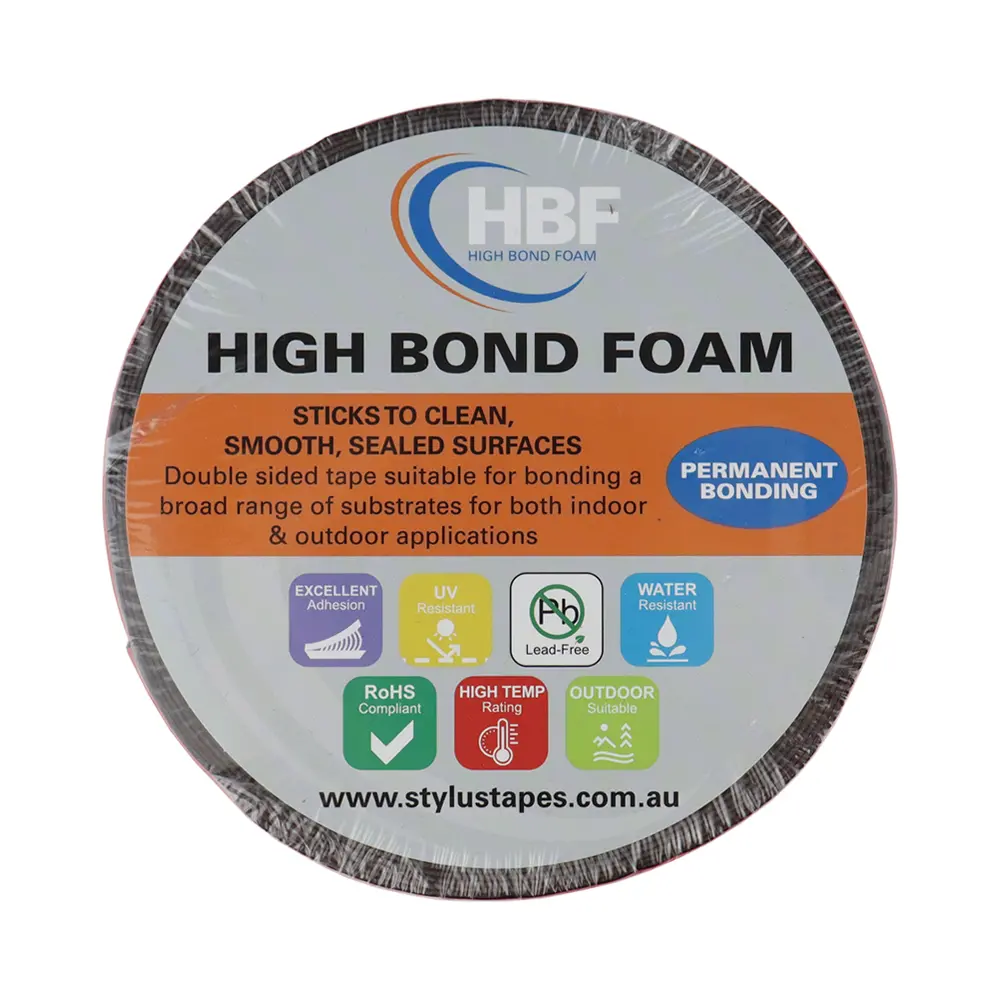 Stylus Hbf Vhb Double Sided Foam Tape 12Mm X 5M Black Permanent Bonding 1